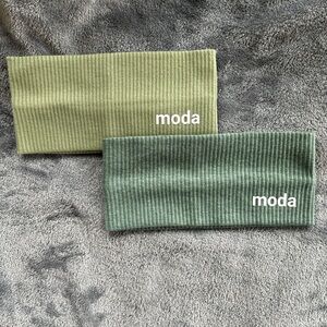 Moda sage green and seafoam Ribbed Headbands
